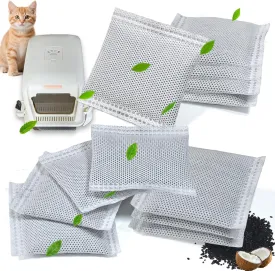 12 Pack Odor Remover Refills for Hooded Cat Litter Box, Activated Charcoal Filters Replacement, Odor Eliminator for Automatic Litter Box