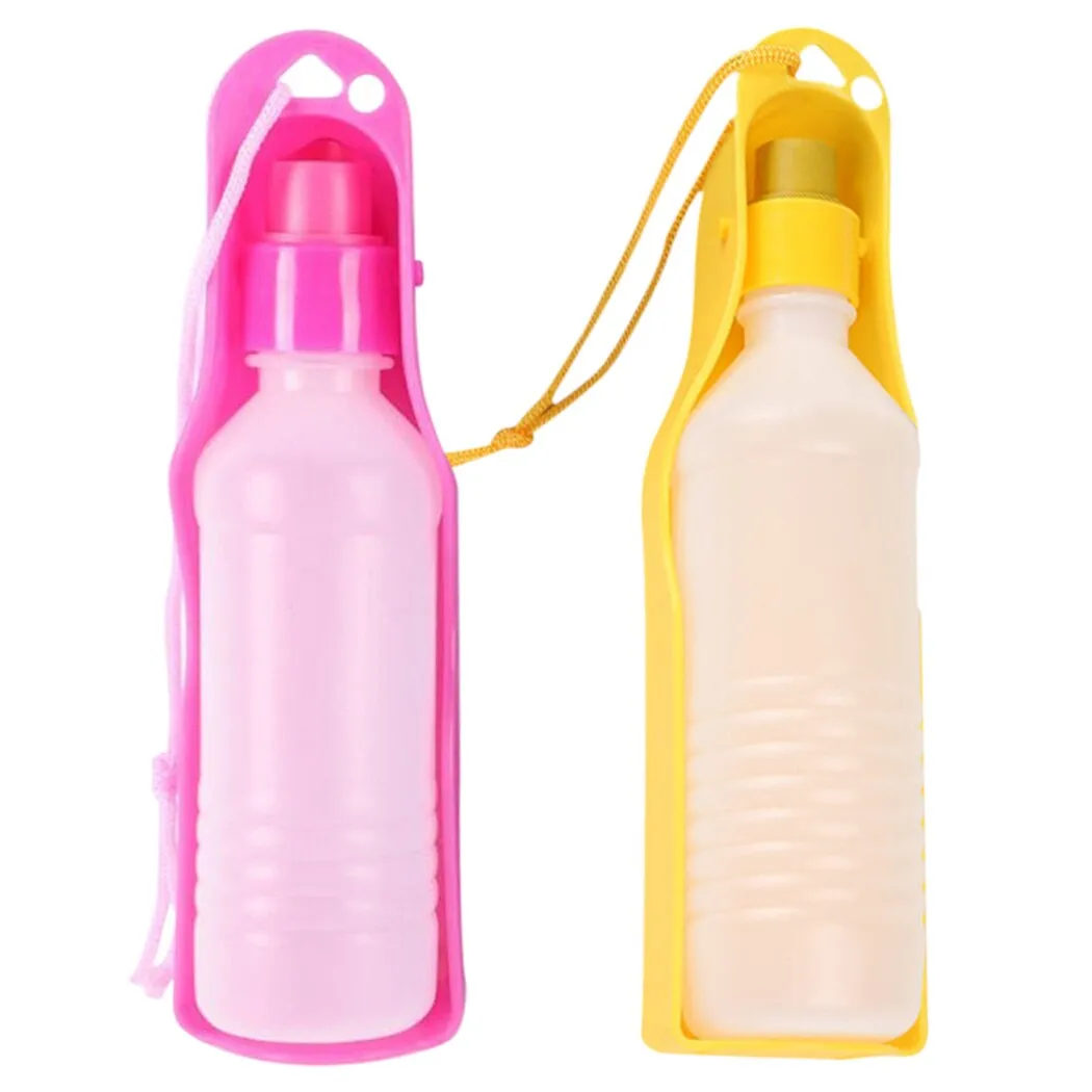 2pcs 500ml Dog Water Bottle Feeder With Bowl Plastic Portable Water Bottle Pets Outdoor Travel Pet Water Feeder
