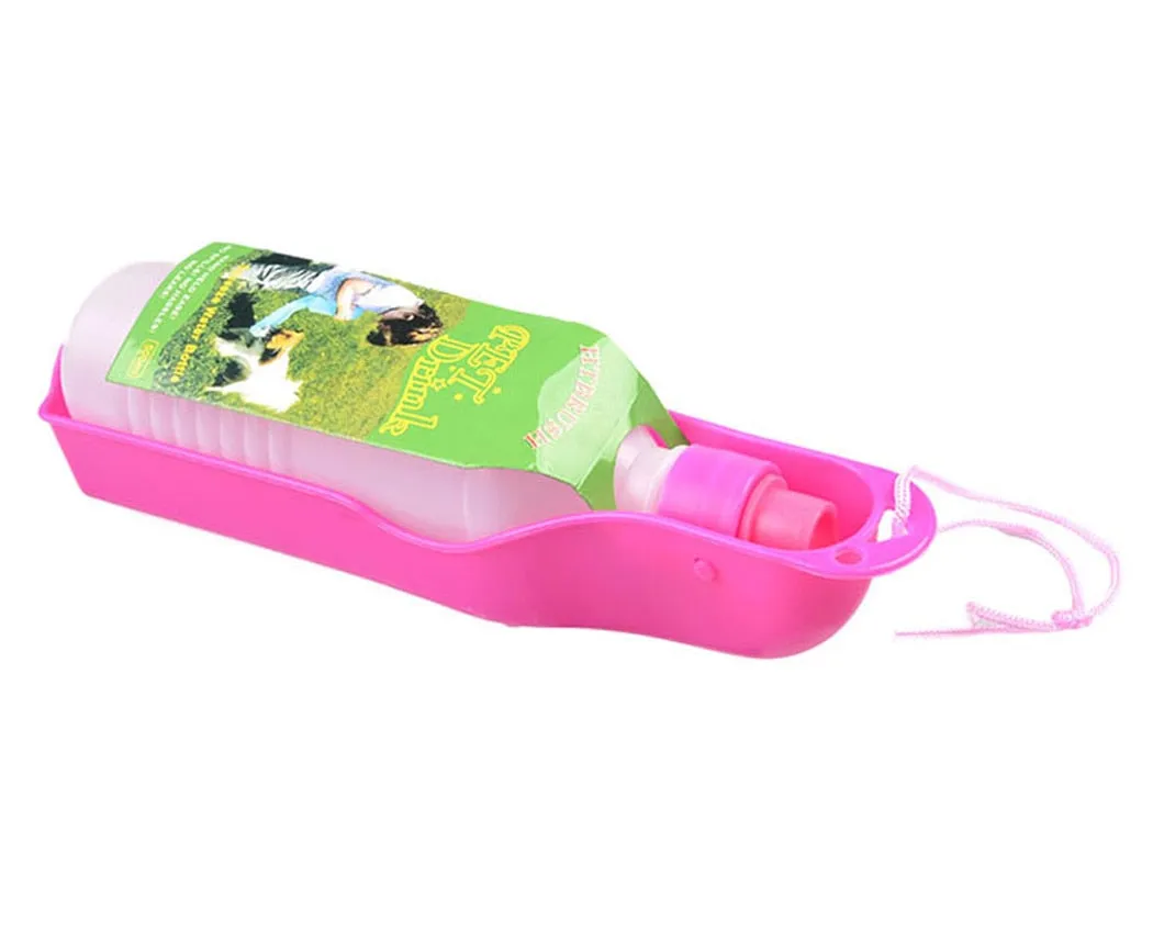2pcs 500ml Dog Water Bottle Feeder With Bowl Plastic Portable Water Bottle Pets Outdoor Travel Pet Water Feeder