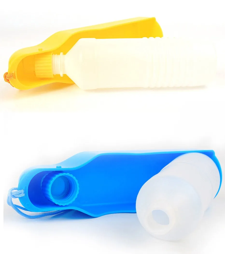 2pcs 500ml Dog Water Bottle Feeder With Bowl Plastic Portable Water Bottle Pets Outdoor Travel Pet Water Feeder