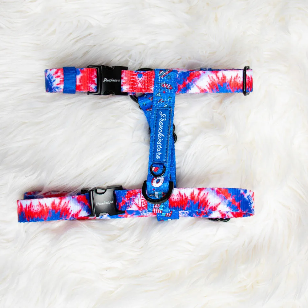 Adjustable Pet Health Strap Harness | Red, White & Blue