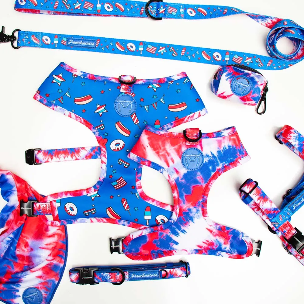 Adjustable Pet Health Strap Harness | Red, White & Blue