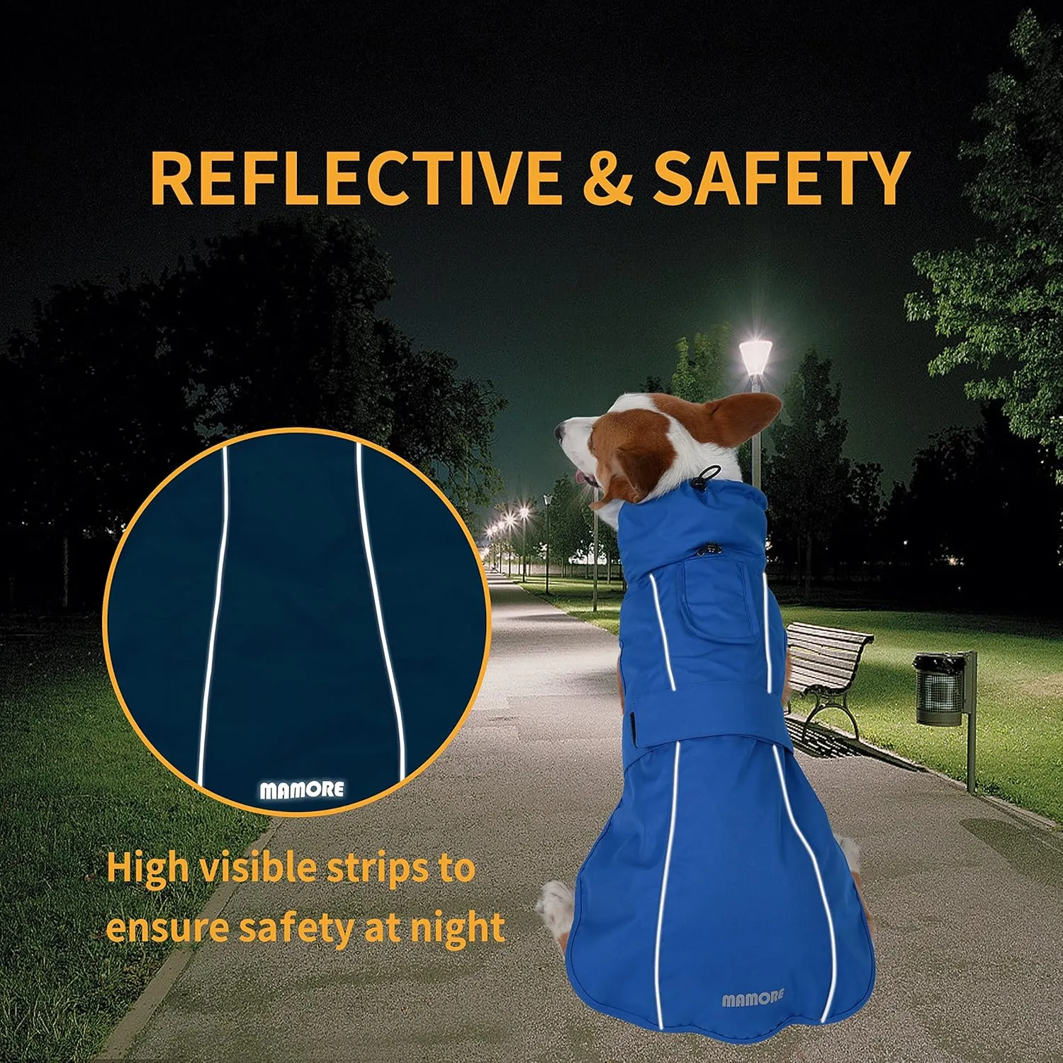 Adjustable Waterproof Dog Raincoat for Dogs,Lightweight Pet Rain Jacket Puppy Clothes with Reflective Strip for Small Medium Large Dogs (Yellow, Medium)