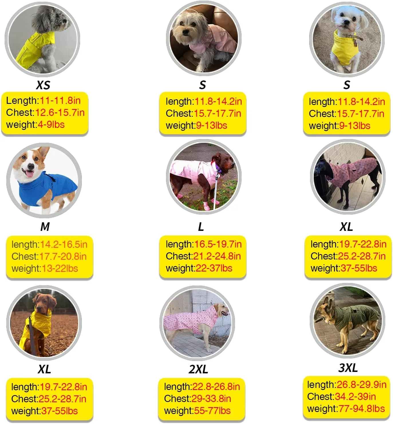 Adjustable Waterproof Dog Raincoat for Dogs,Lightweight Pet Rain Jacket Puppy Clothes with Reflective Strip for Small Medium Large Dogs (Yellow, Medium)