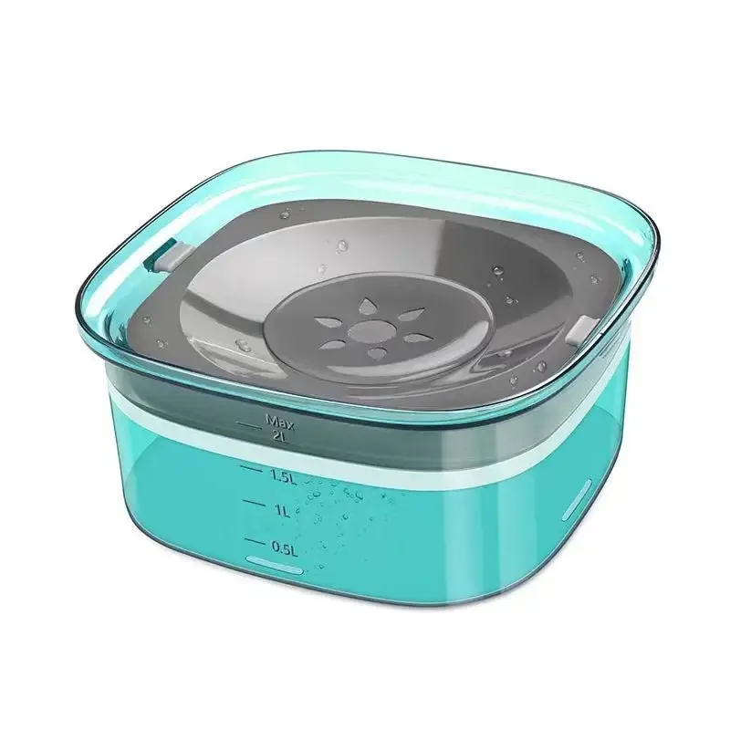 Anti-Splash Pet Water Bowl with 2L Capacity, No Mess Dispenser