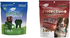 Ark Naturals Brushless Toothpaste Bundle, Dog Dental Chews for Medium Breeds, Prevents Plaque & Tartar, Freshens Breath, 18oz Each