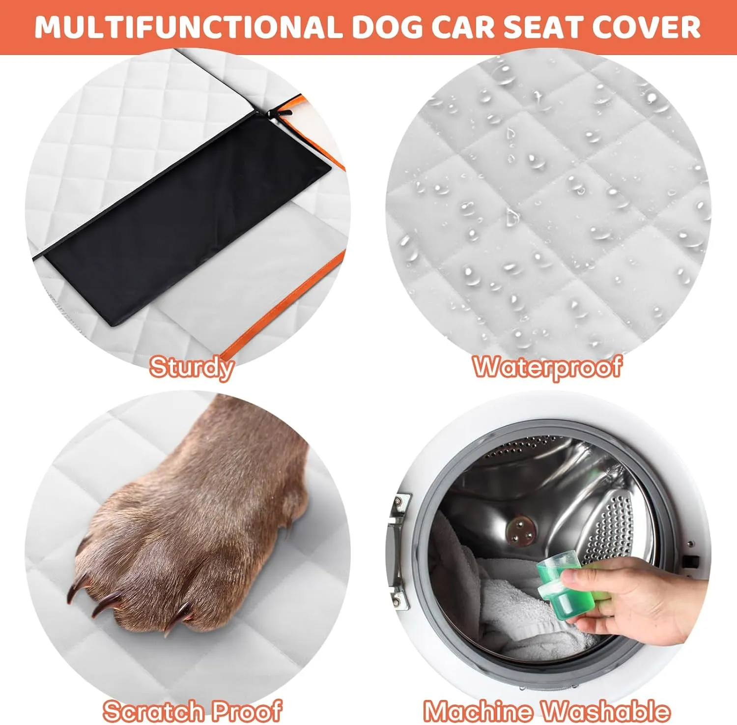 Back Seat Extender for Dogs - Hard Bottom Dog Car Seat Cover for Back Seat Bed,Anti-Scratch Dog Hammock for Car Travel,Backseat Portable Car Camping Pad for SUV Truck