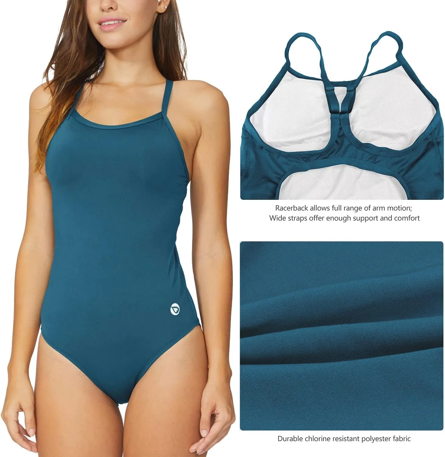 baleaf Women's Athletic Training Adjustable Strap One Piece Swimsuit