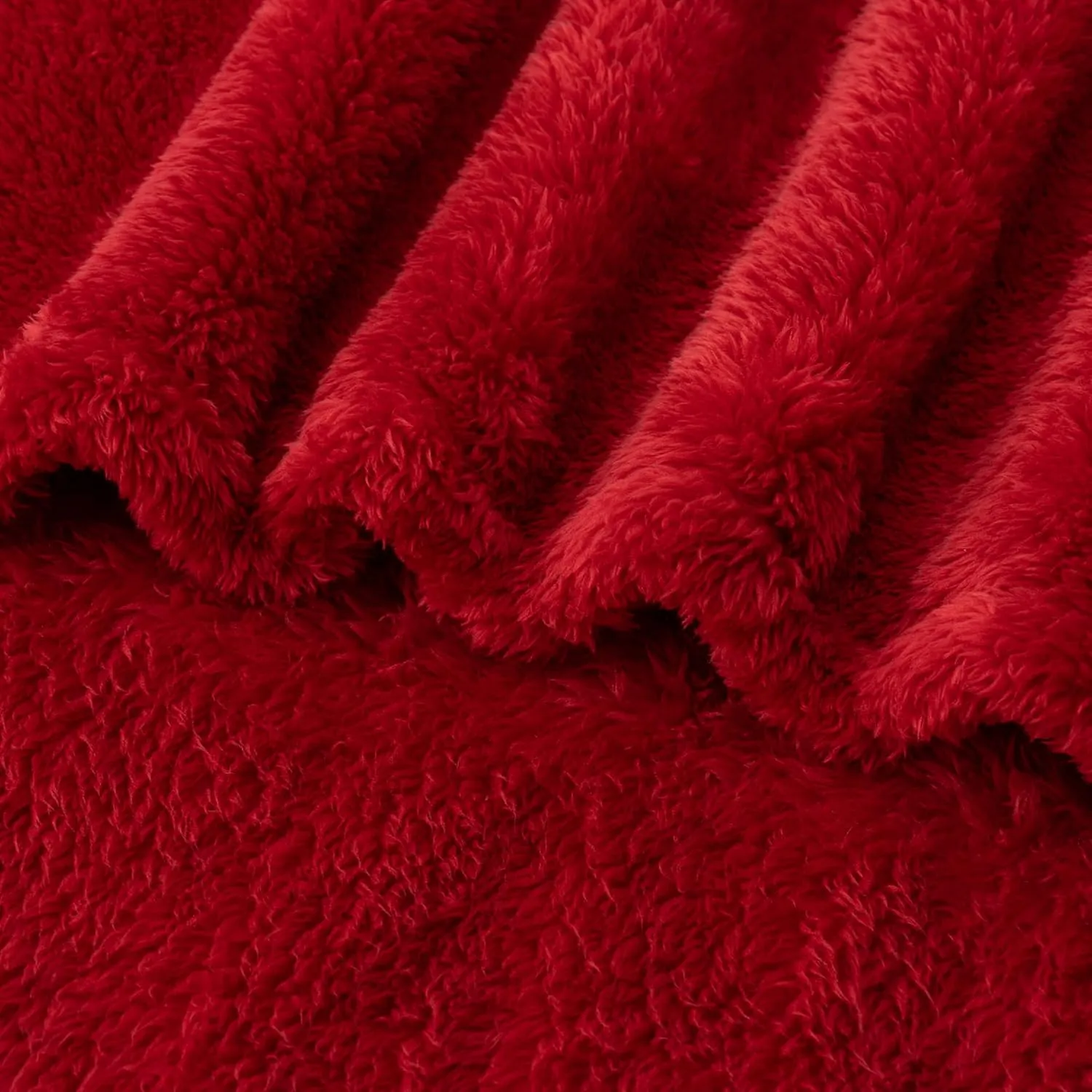 Berkshire Blanket Classic Extra-Fluffy Plush Blanket, Queen Size Bed Blanket, Soft Fuzzy Fluffy Long Hair Blanket for Couch Sofa Bed, Chili, 90x90 Inches