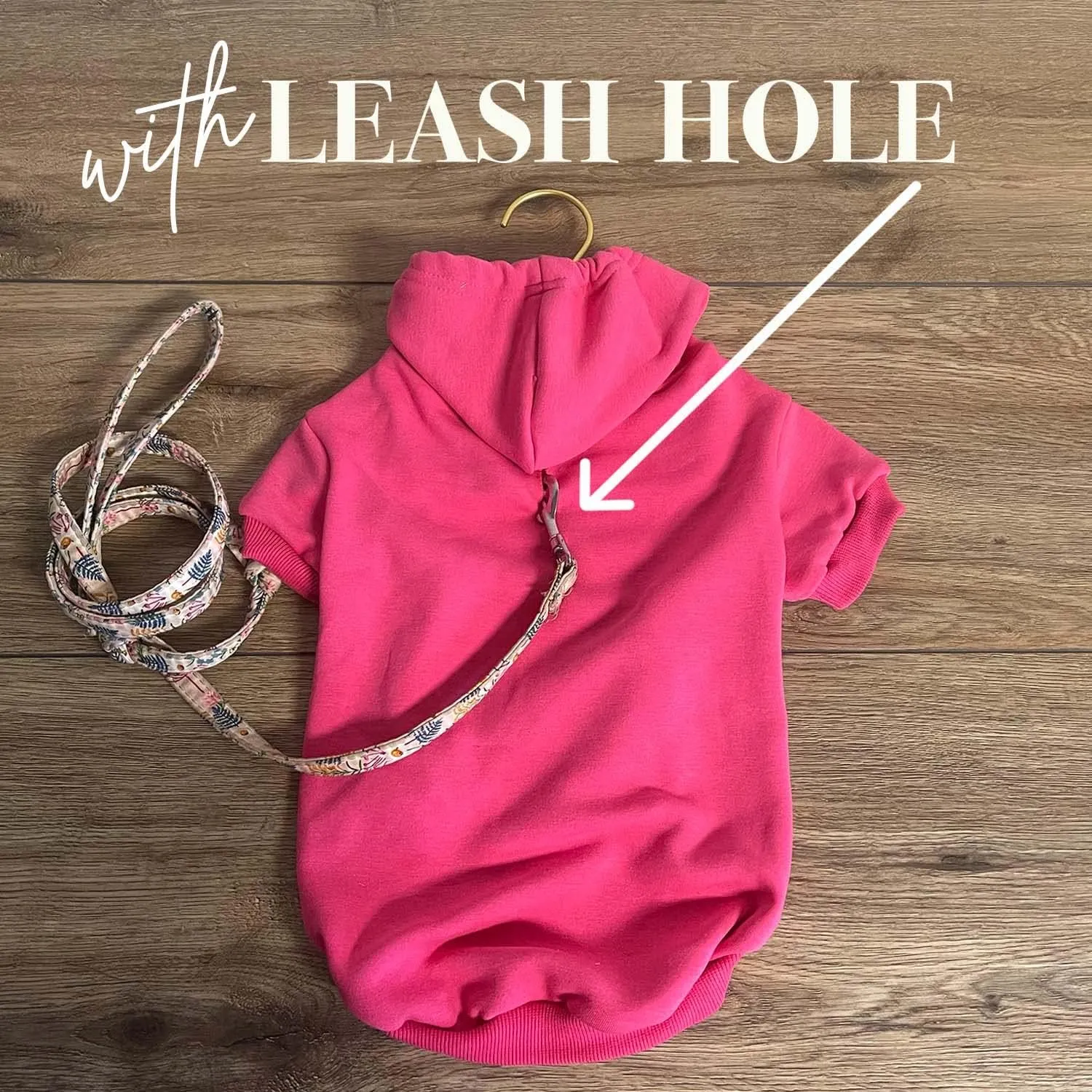 Big Sister Heart Paw Baby Announcement Dog Hoodie Fleece Lined Pullover Sweatshirt with Leash Hole (Black, Large 86)
