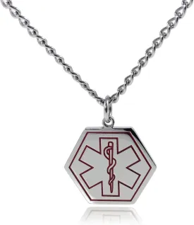 BLOOD THINNER Medical Alert ID Stainless Steel Pendant Necklace with 26" Chain