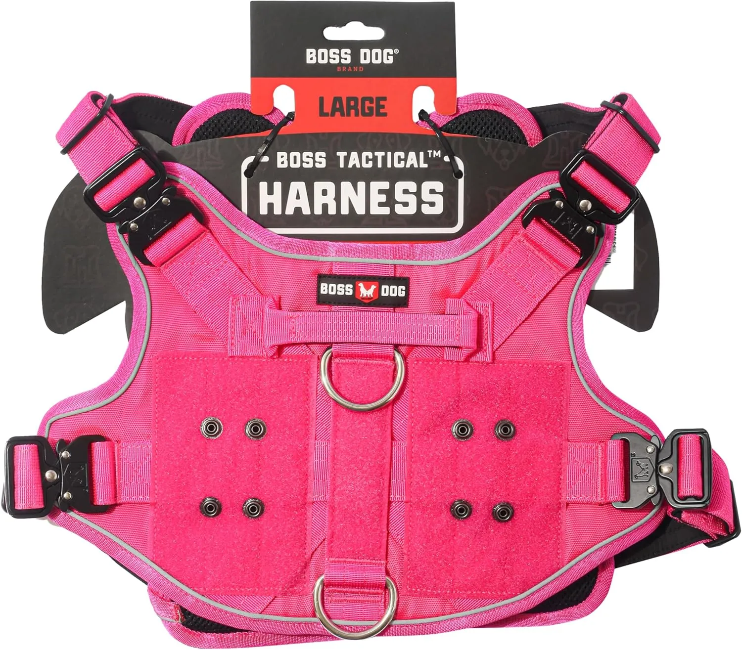 Boss Dog Tactical Harness, Hot Pink, Large