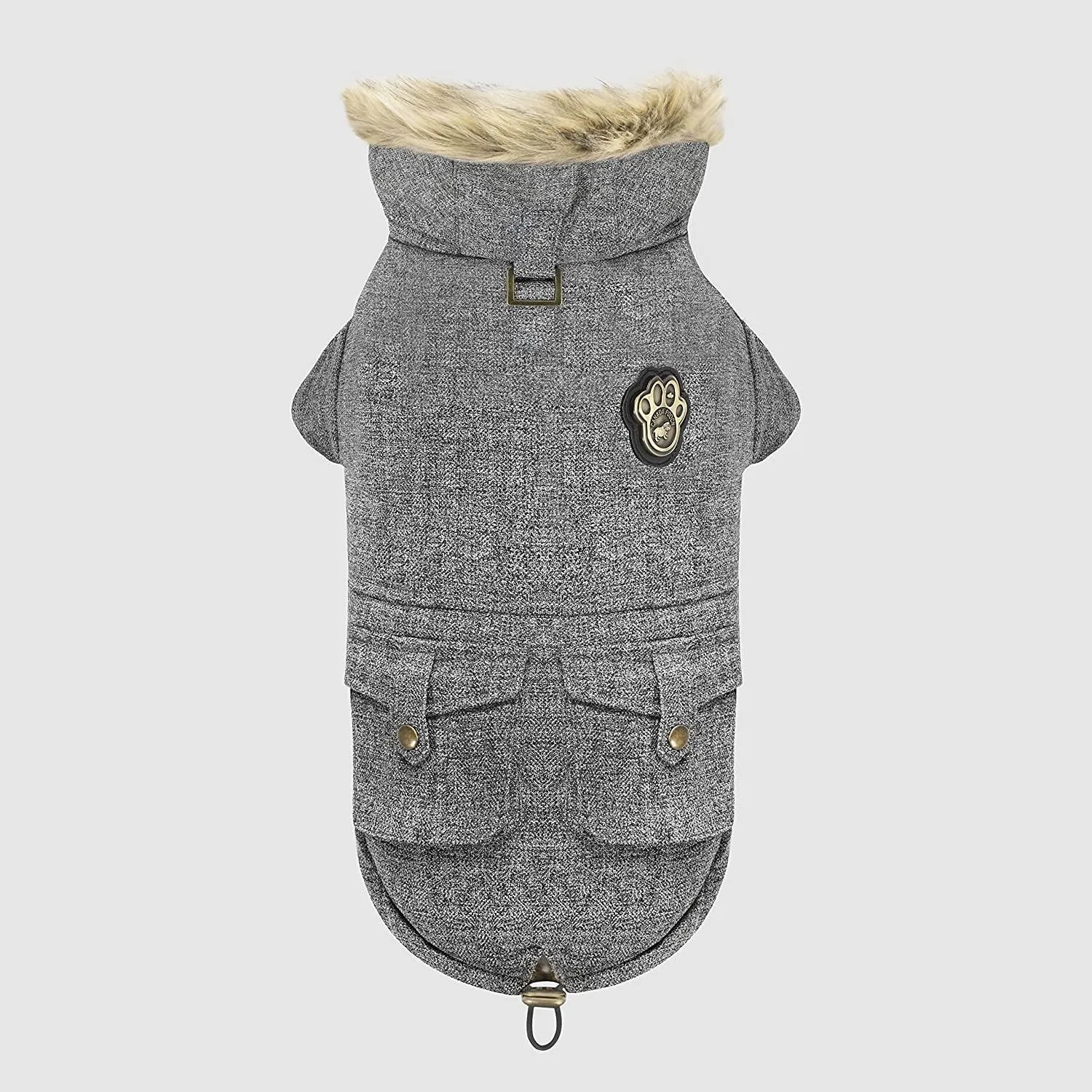 Canada Pooch Alaskan Army Parka Size 16 Salt & Pepper Insulated Dog Coat
