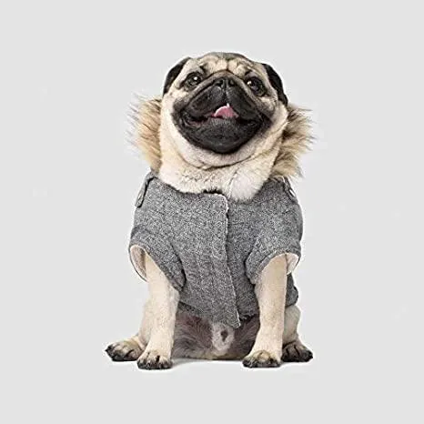 Canada Pooch Alaskan Army Parka Size 16 Salt & Pepper Insulated Dog Coat