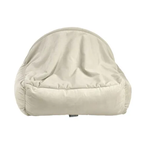 Canopy Burrow Bed — Cloud Dream Fur   MicroVelvet Granite