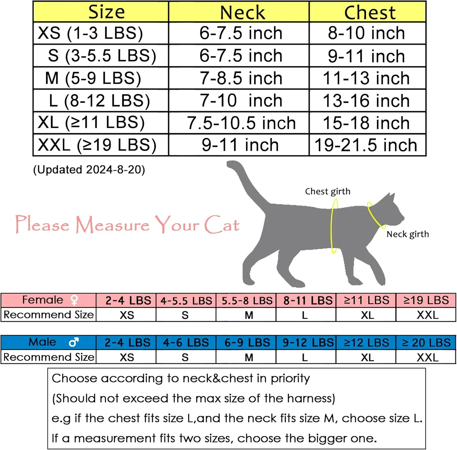Cat Harness and Leash for Walking Escape Proof Breathable Mesh Fabric, Solid Grey, Large, Adjustable Cat Walking Jackets, Padded Stylish Cat Vest