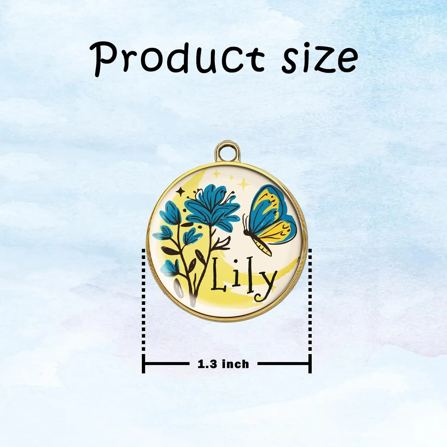 Customizable Reflective Waterproof Pet ID Tag with Engraved Name & Contact Info, Durable Rustproof Metal Lightweight Design for Dogs Cats, Gold & Silver Options (Butterfly)
