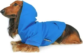 DJANGO Fully Lined Hoodie for Dog - Soft, Stretchy, and Cozy Sweatshirts for Dogs - Alpine Blue Winter Dog Sweaters for Dachshunds and Small Dogs - Warm Dog Hoodie Medium with Elastic Waistband