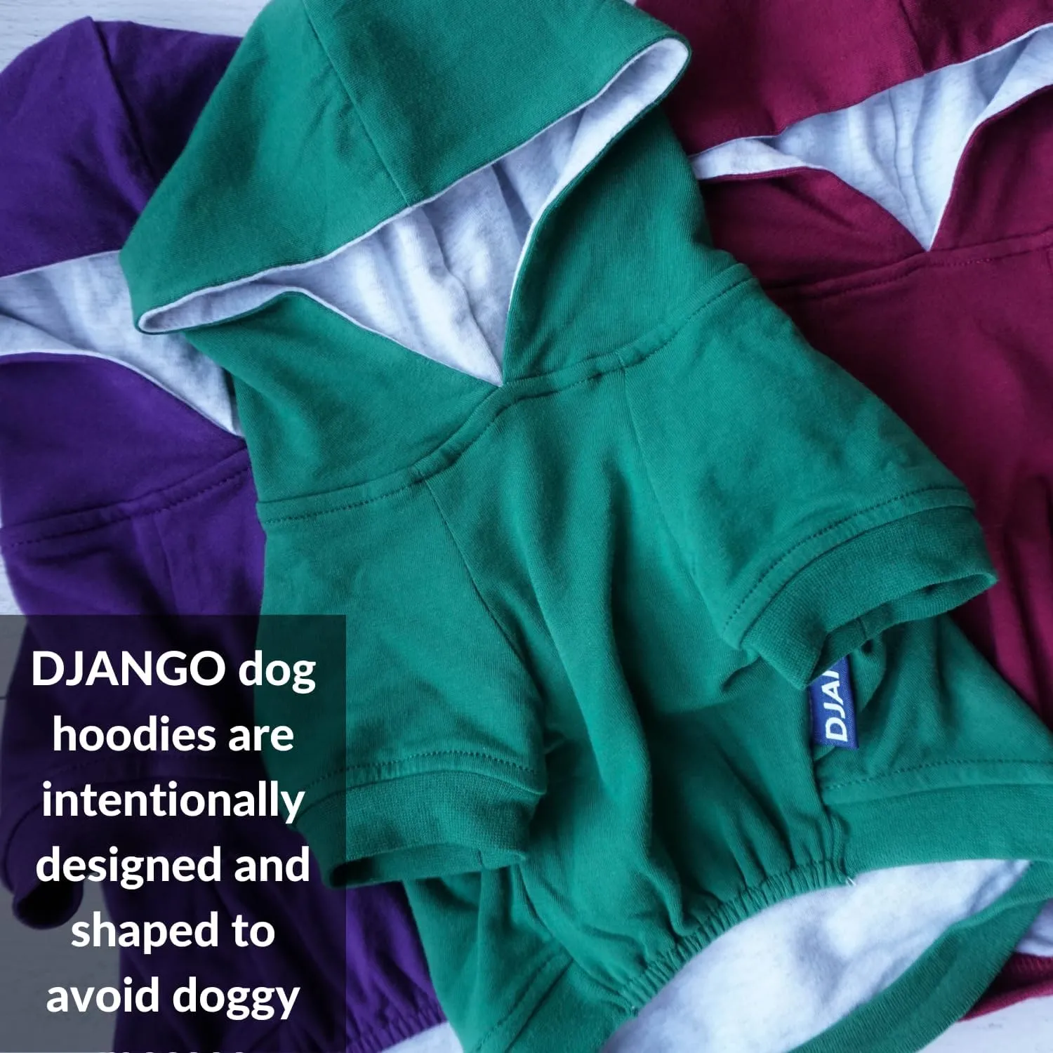 DJANGO Fully Lined Hoodie for Dog - Soft, Stretchy, and Cozy Sweatshirts for Dogs - Fuchsia Purple Winter Dog Sweaters for Dachshunds and Small Dogs - Warm Dog Hoodie X-Small with Elastic Waistband