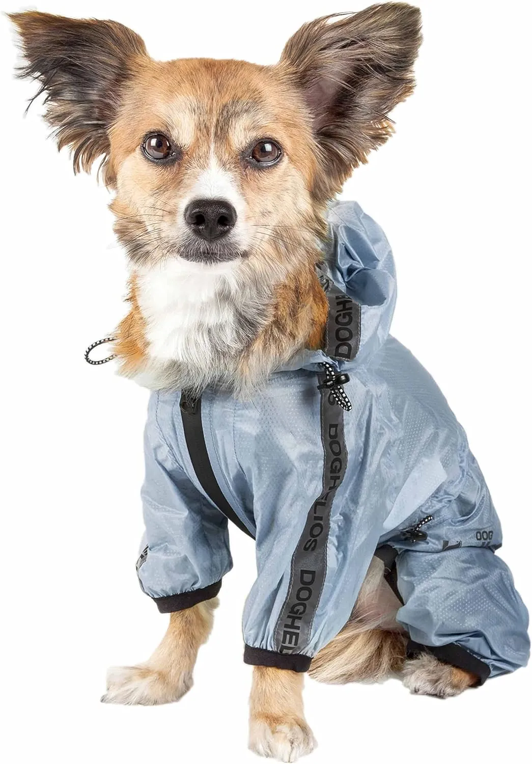 Dog Helios Torrential Shield Waterproof and Adjustable Full Body Dog Raincoat, SM, Blue