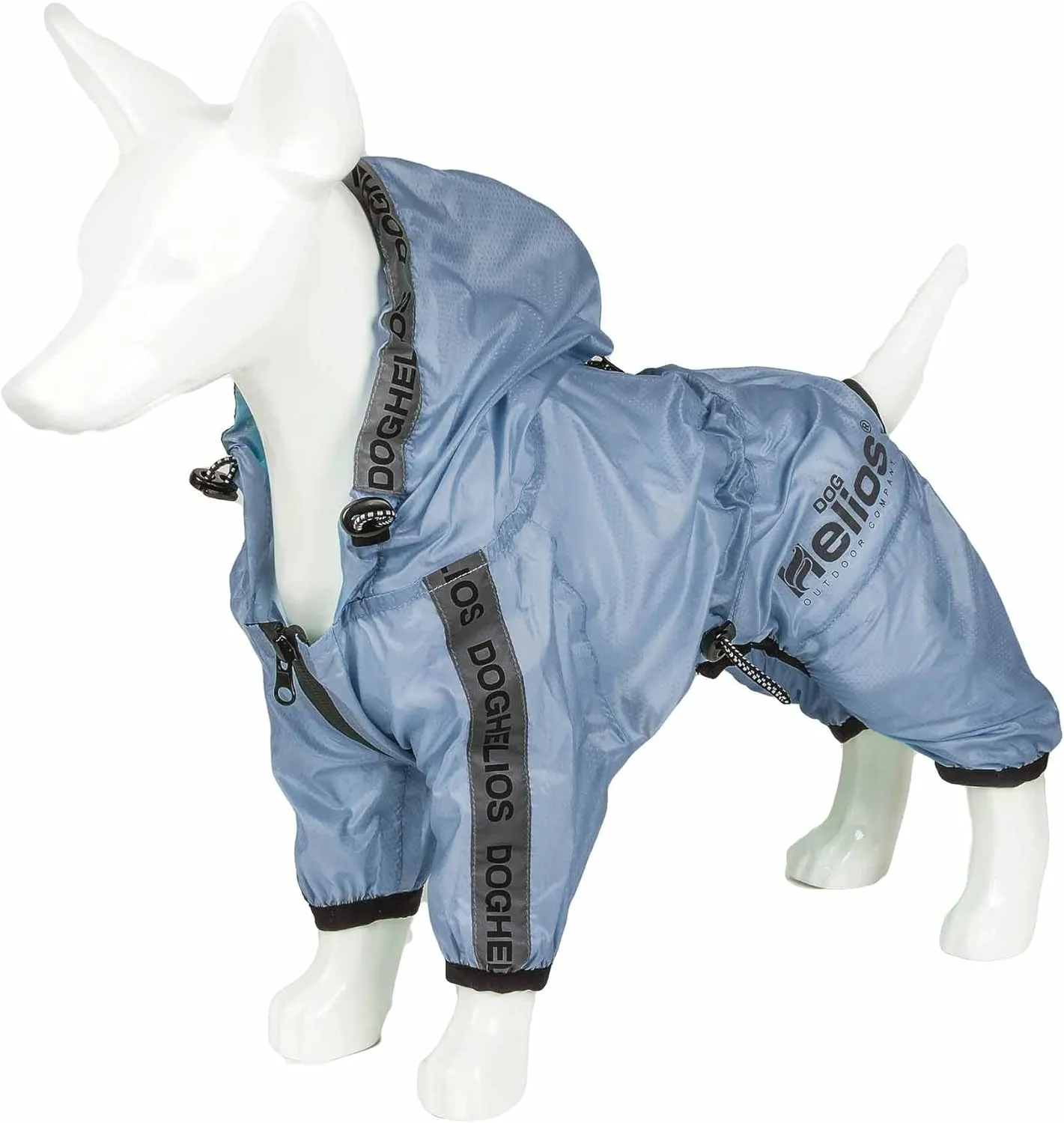 Dog Helios Torrential Shield Waterproof and Adjustable Full Body Dog Raincoat, SM, Blue