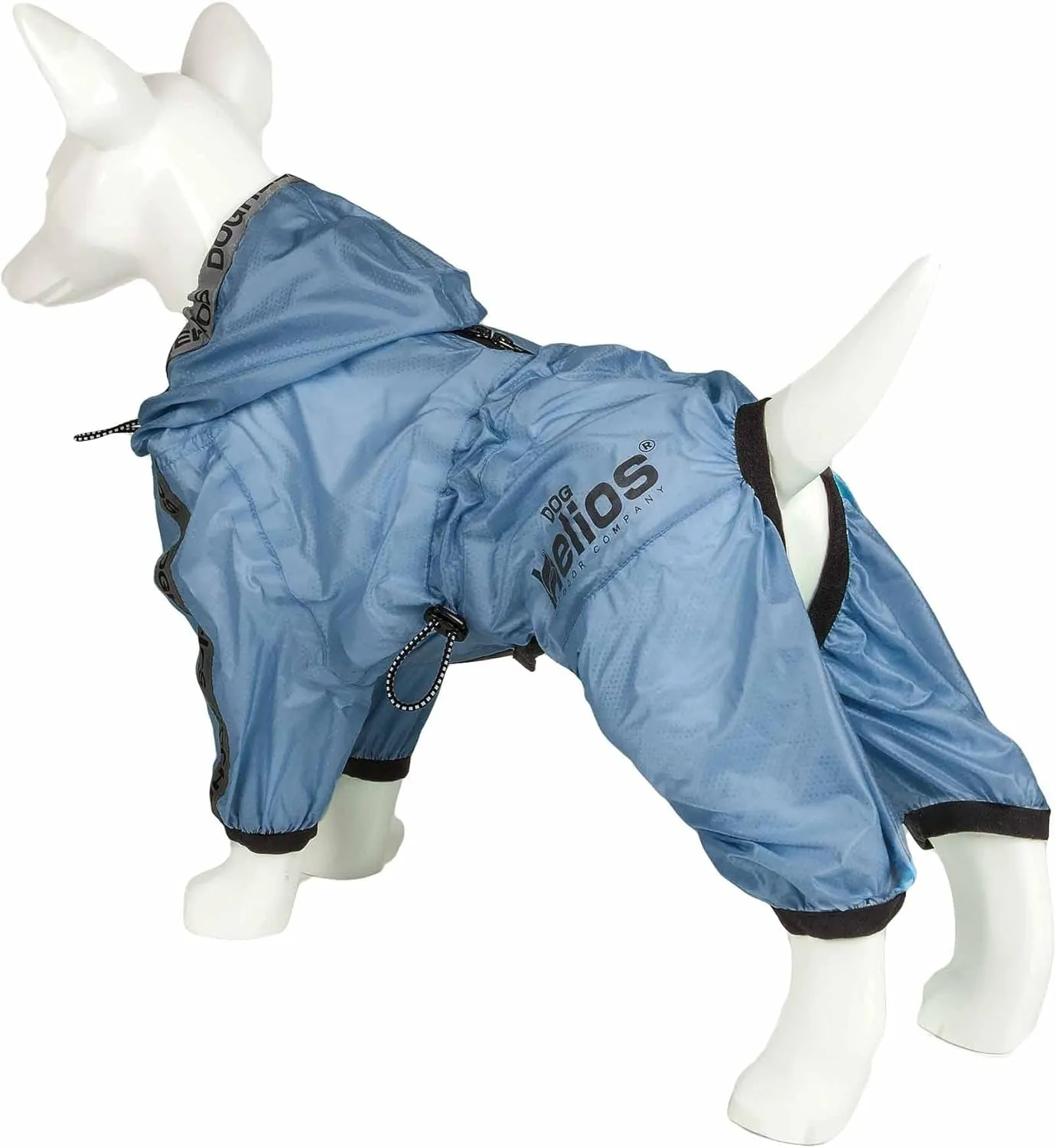 Dog Helios Torrential Shield Waterproof and Adjustable Full Body Dog Raincoat, SM, Blue
