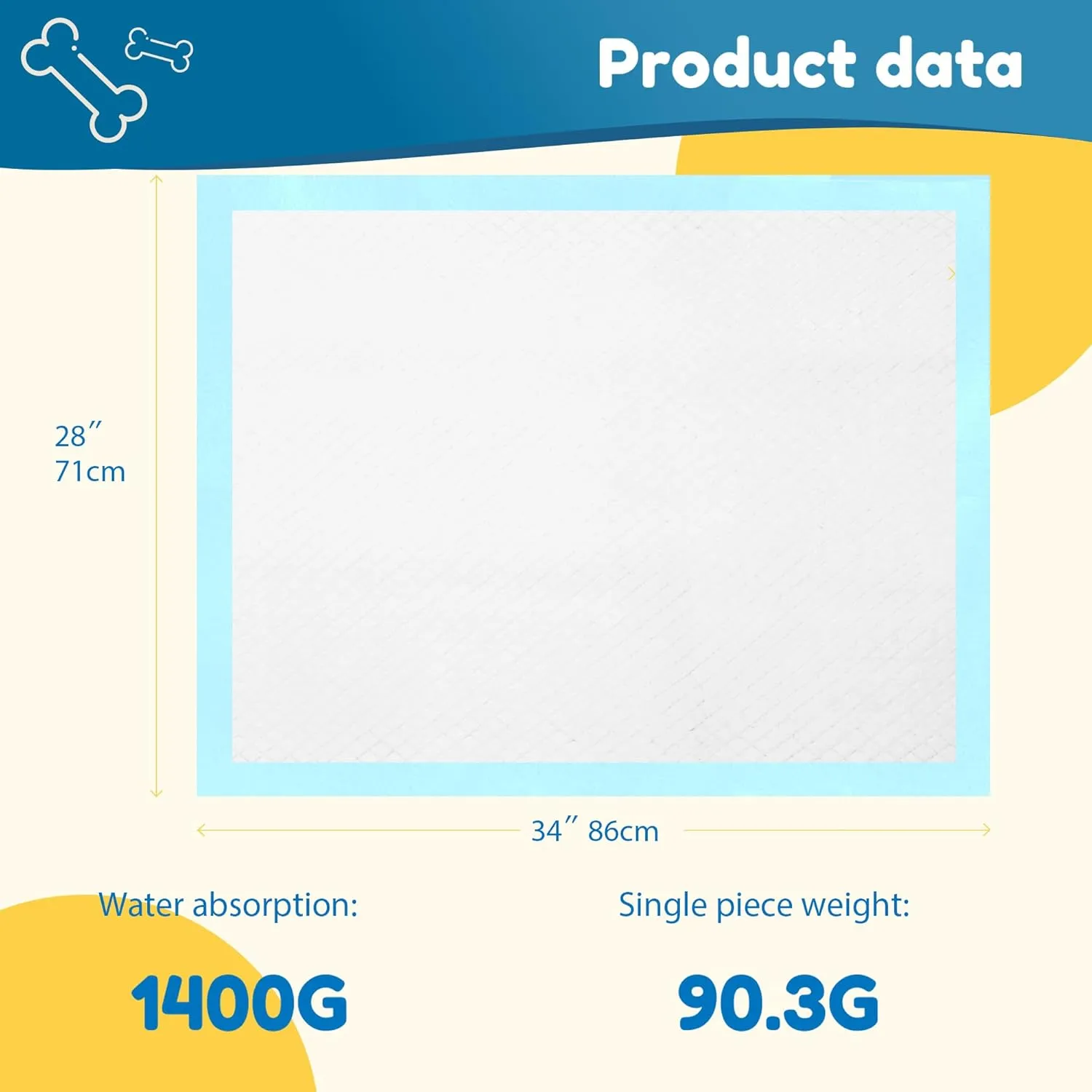Dog Pee Pads 28"x34" X-Large Pee Pads for Dogs, Puppy Pad Super Absorbent Leak-Proof, Training Pads for Dogs, Disposable Pet Pad (10 Count)