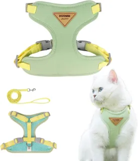 Escape-Proof Cat Harness and Leash Set - Adjustable and Comfortable - Ideal for Walking Cat Outdoors - Fits Kittens, Medium, and Large Cats (Green, S)