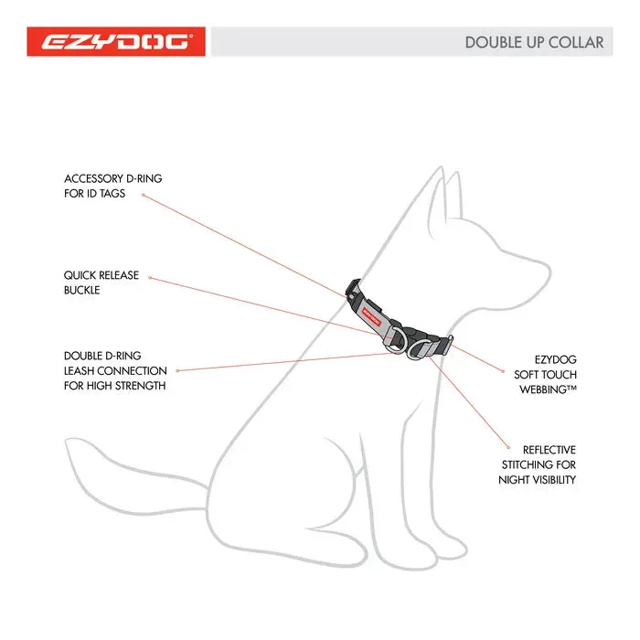 EzyDog Double Up Collar - Pink
