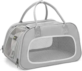 Fashion Grey Pet Carrier Handbag for Cats,Puppy,Dogs Bag Soft-Sided,Mesh,Travel,Outdoor,Car Seat,19x12x11 inches