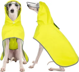 FUAMEY Dog Raincoat Pet Waterproof, Lightweight Rain Jacket Belly Protection, Reflective Rain Coat for Dogs Clear Hooded Rain Poncho with Leash Hole, Border Collie (Yellow, XL)