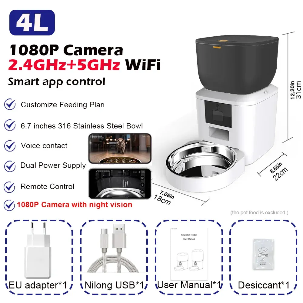 Furpipi 8L Smart Automatic Cat and Dog Feeder with HD Camera