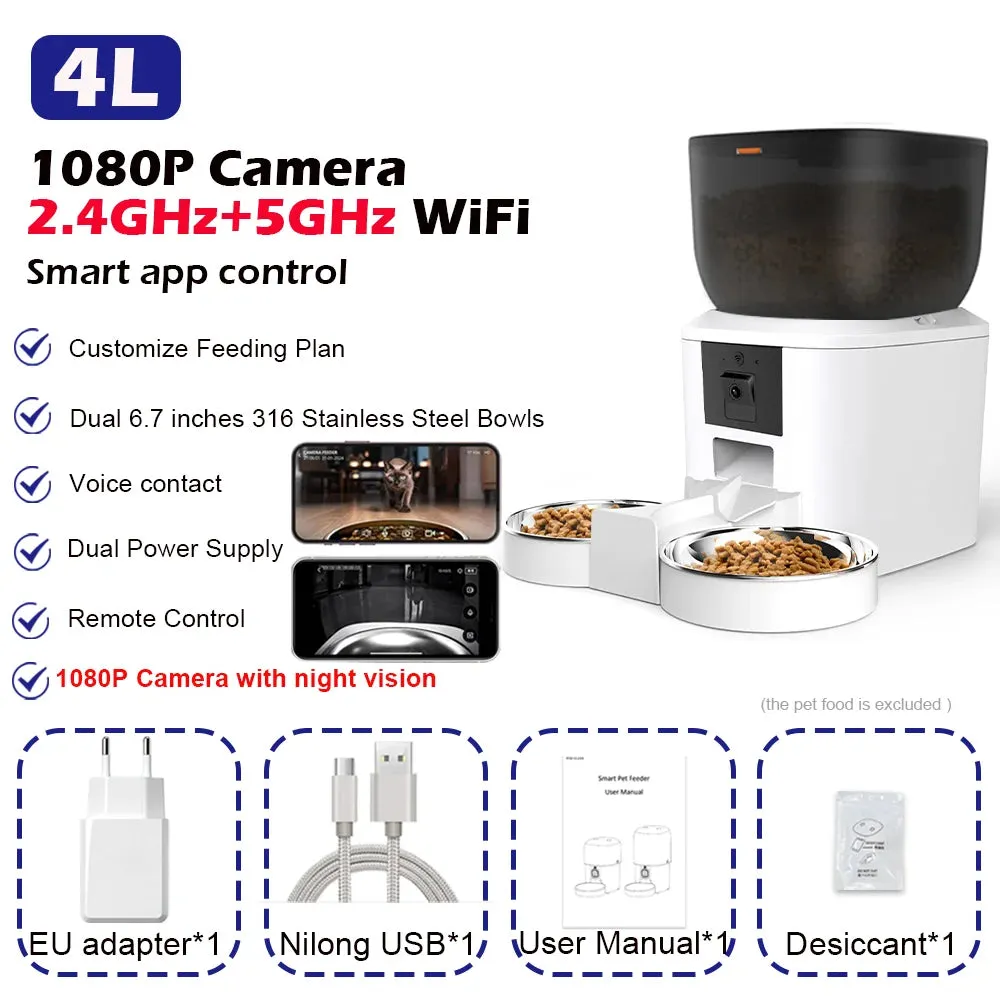 Furpipi 8L Smart Automatic Cat and Dog Feeder with HD Camera
