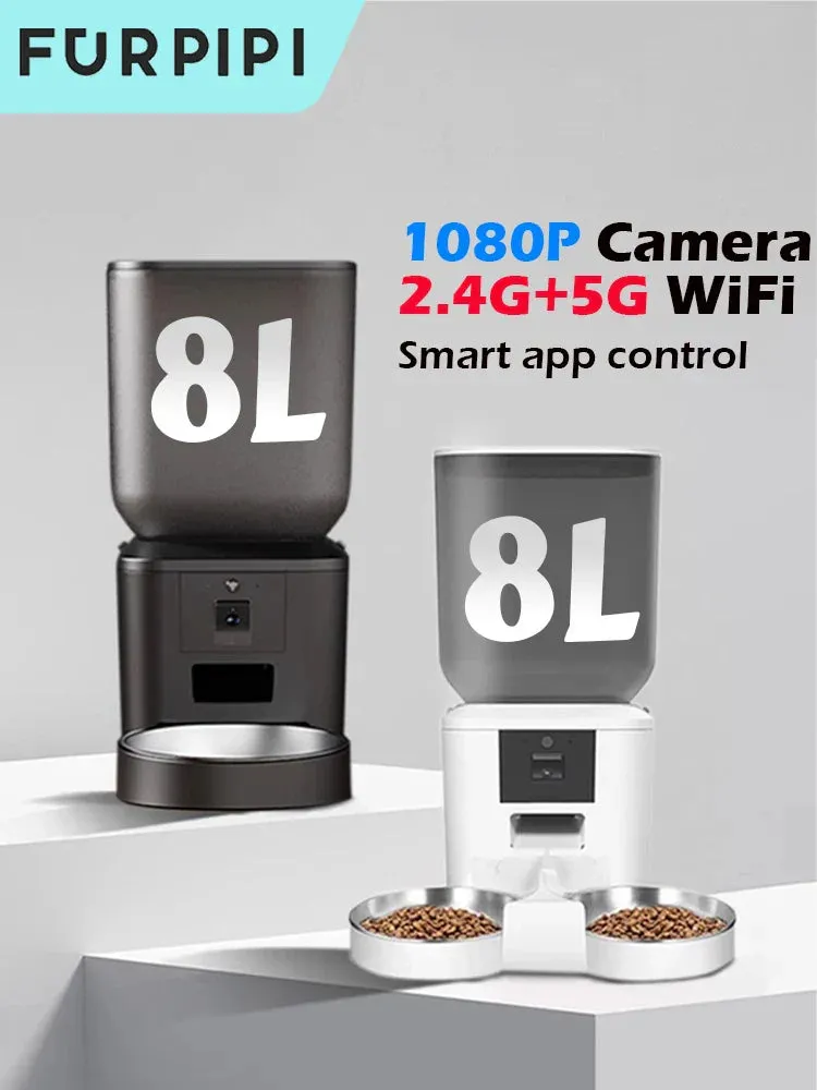 Furpipi 8L Smart Automatic Cat and Dog Feeder with HD Camera