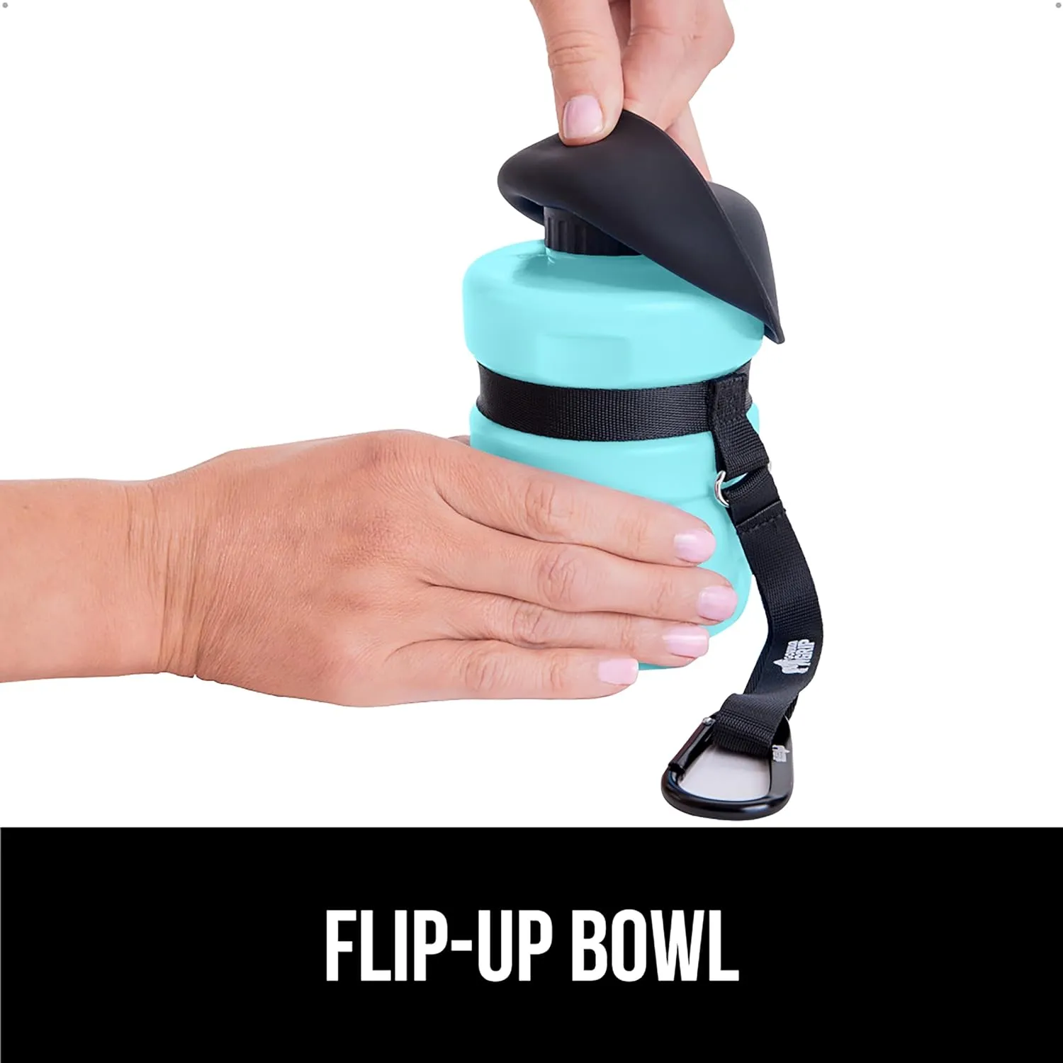 GORILLA GRIP Dog Water Bottle, Portable Water Bowl Dispenser for Dogs, 12 oz Leak Proof Pet Travel Squeeze Bottles, Food Grade Silicone, Puppy Essentials, Hiking Camping Trip Accessories, Turquoise