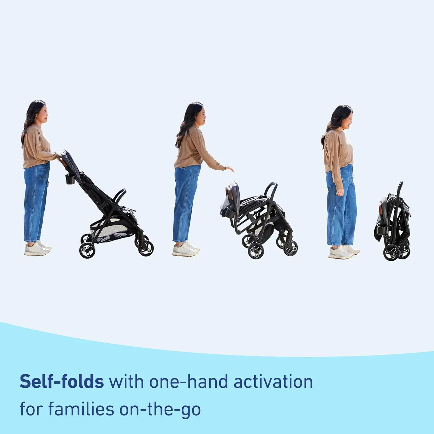 Graco Ready2Jet Compact Stroller  Overhead Friendly Compact Travel Stroller with Automatic Fold, Geo Pop