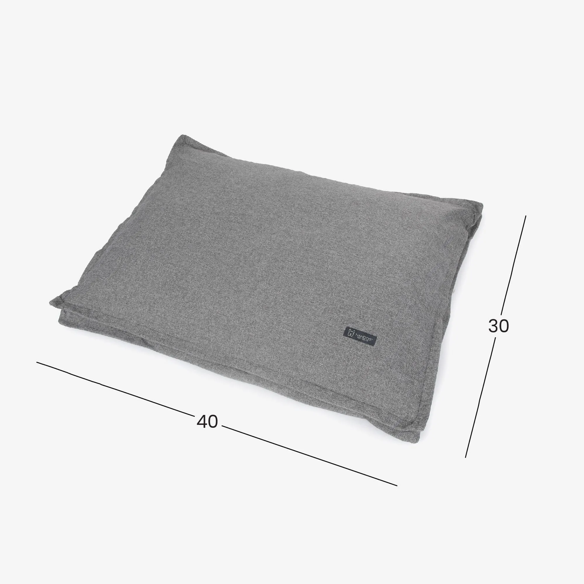 Grey Large Linen Pillow Dog Bed
