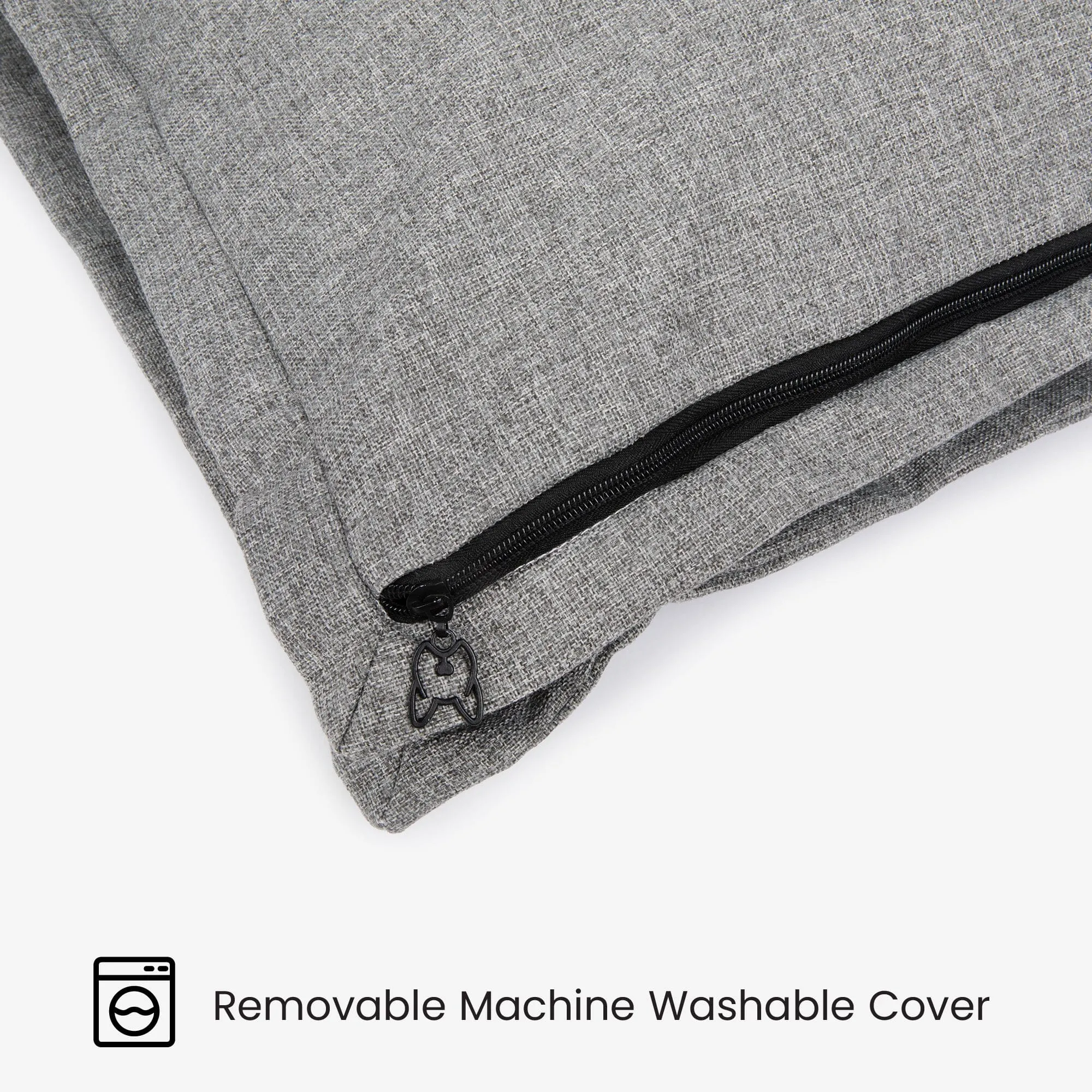 Grey Large Linen Pillow Dog Bed
