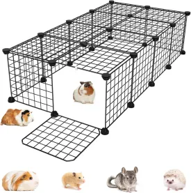 Guinea Pig Cages with Door and Top, 50x25x12inch Small Animal Cage, 20pcs Metal Grid Panels Small Animal Playpen, Expandable Cage for Guinea Pigs, Rabbits, Hamsters and Hedgehogs, Kitten