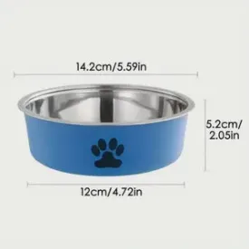 Habibi Pets Stainless Steel Dog Bowls - Blue - 14.2cm