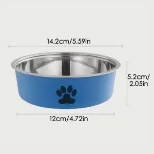 Habibi Pets Stainless Steel Dog Bowls - Blue - 14.2cm