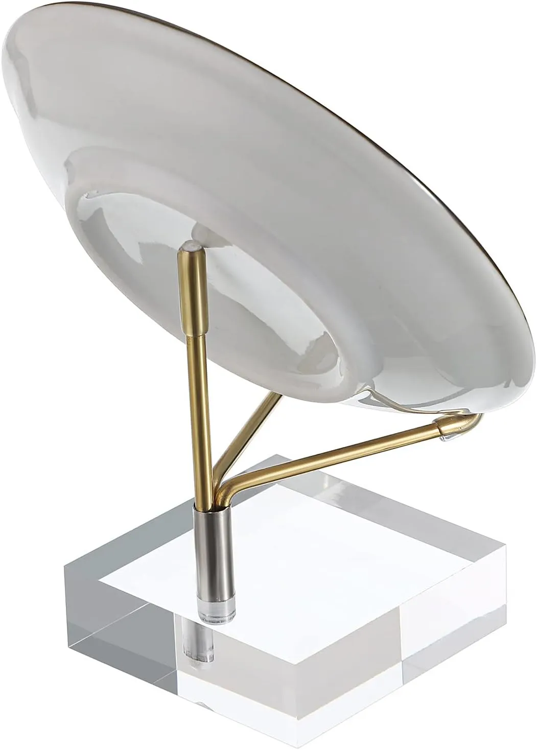 Hipiwe Adjustable Metal Arms Display Stand Easel with Acrylic Base Small Display Easel Holder for Fossil Coral Geodes Rock Mineral Agate Crystals Seashell and Small Collectibles, 2x2x3 inch