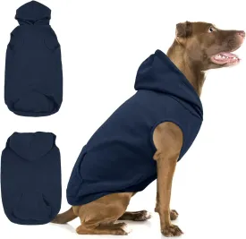 IECOii XL Dog Sweater & Pullover Hoodie for Large Dogs, Warm Fleece Layer with Hood for Cold Weather, Boys & Girls Blue, Size XL