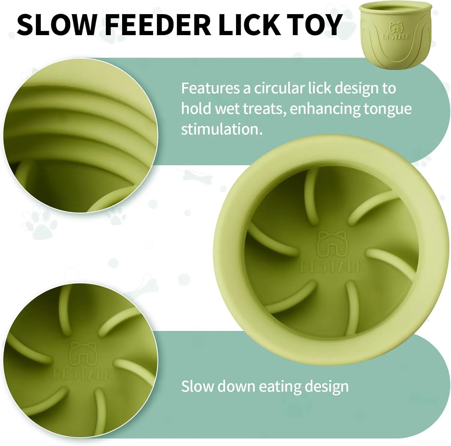 Interactive Dog Toy, 2-in-1 Long-Lasting Treat Dispenser Dog Puzzle Feeder Toys, Stuffable Enrichment Freeze Lick Bowl for Boredom, Reduces Anxiety Silicone Fetch Catch Chew Toy