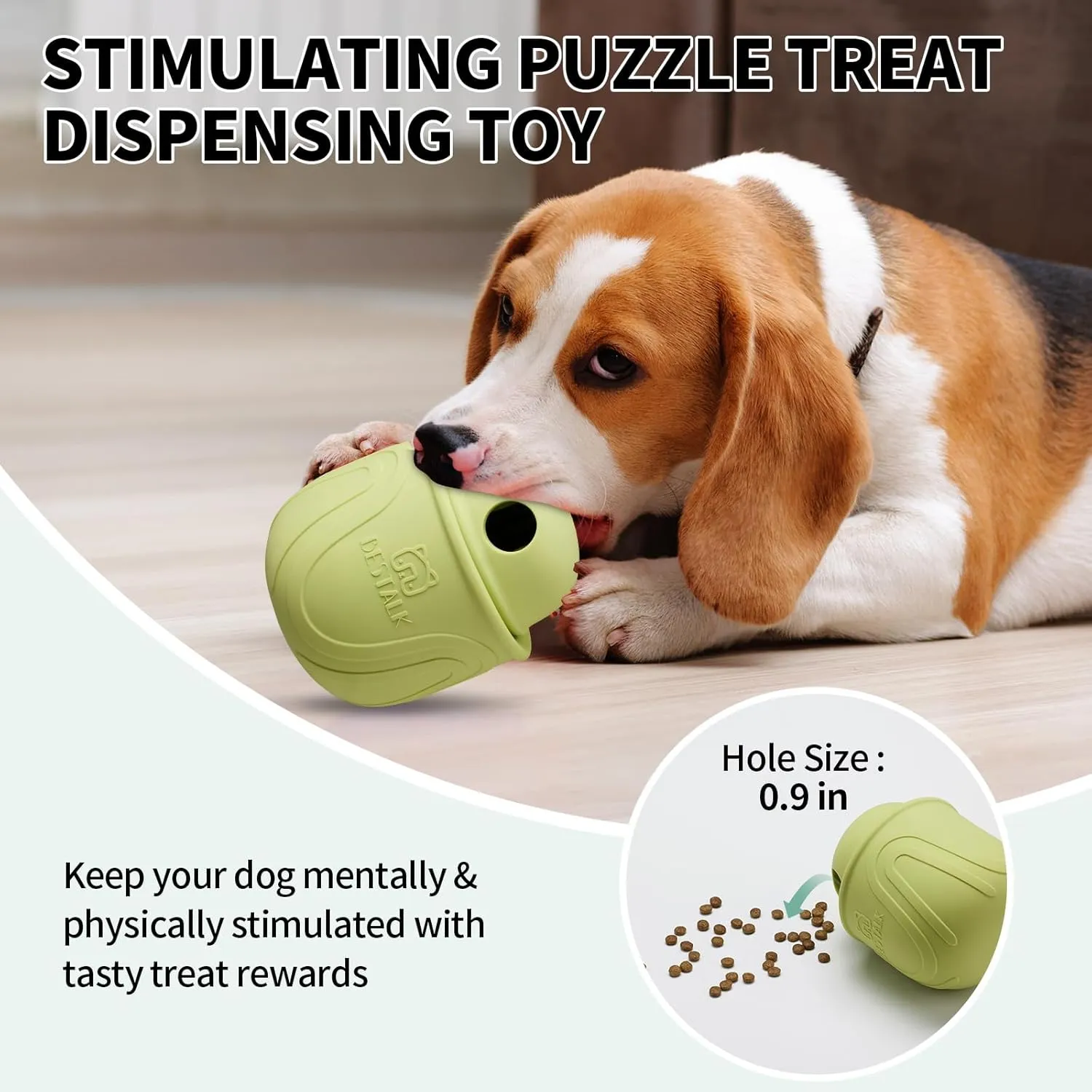 Interactive Dog Toy, 2-in-1 Long-Lasting Treat Dispenser Dog Puzzle Feeder Toys, Stuffable Enrichment Freeze Lick Bowl for Boredom, Reduces Anxiety Silicone Fetch Catch Chew Toy