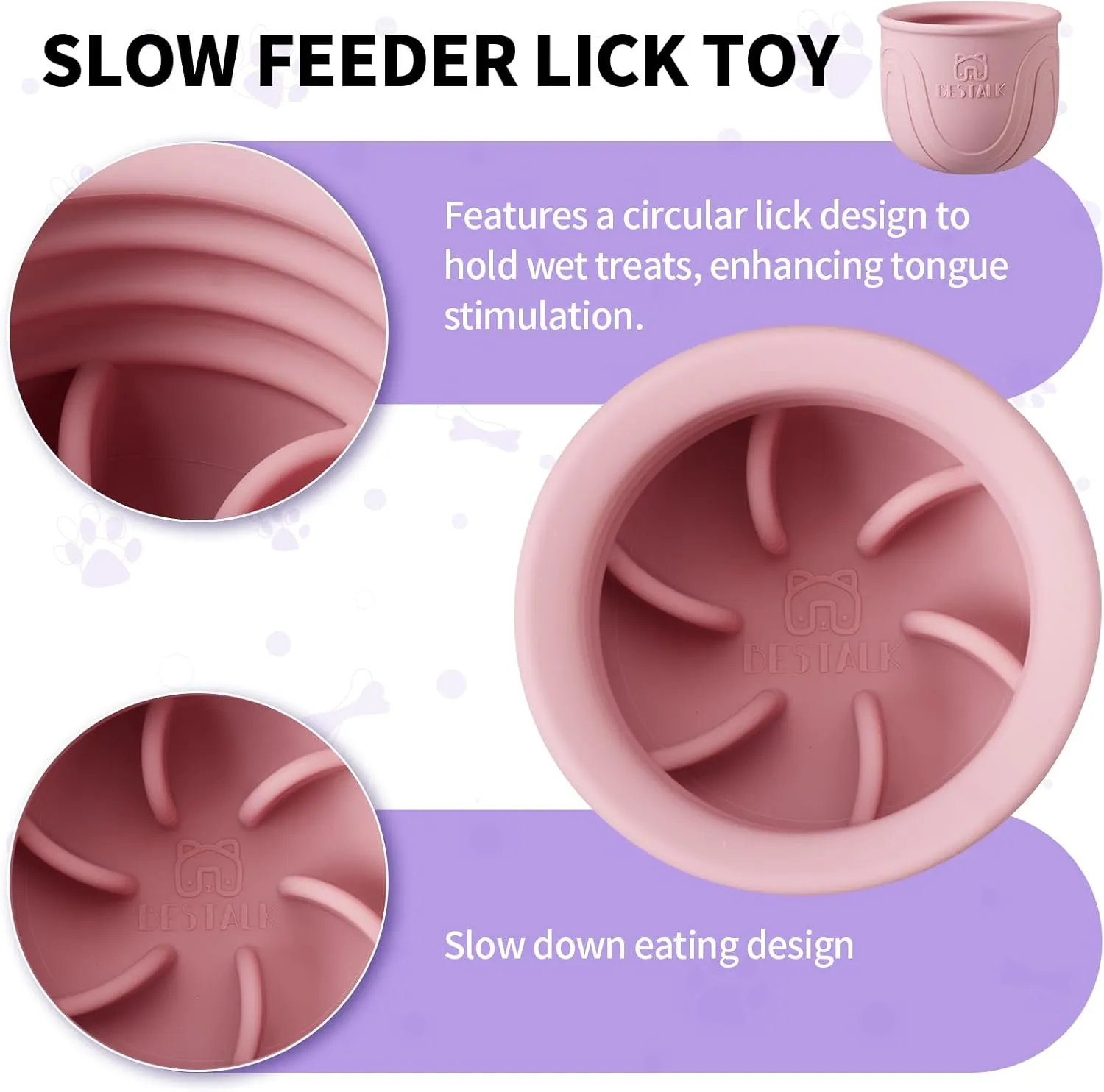 Interactive Dog Toy, 2-in-1 Long-Lasting Treat Dispenser Dog Puzzle Feeder Toys, Stuffable Enrichment Freeze Lick Bowl for Boredom, Reduces Anxiety Silicone Fetch Catch Chew Toy