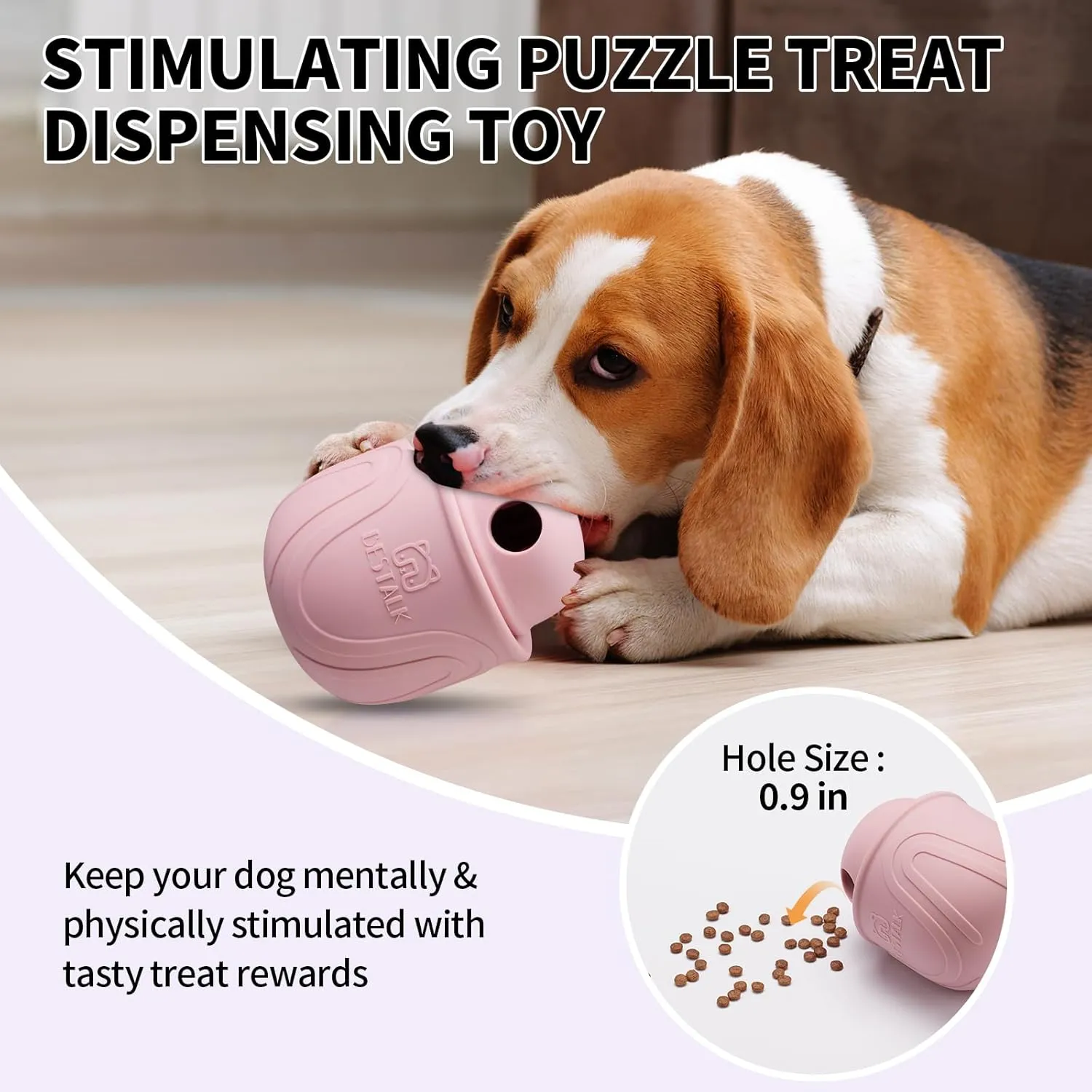 Interactive Dog Toy, 2-in-1 Long-Lasting Treat Dispenser Dog Puzzle Feeder Toys, Stuffable Enrichment Freeze Lick Bowl for Boredom, Reduces Anxiety Silicone Fetch Catch Chew Toy