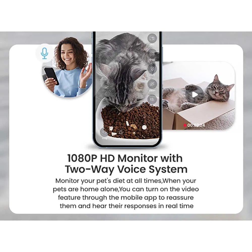 KOHE-VERSARY 8% OFF: Petgugu Smart Feeder With Camera For Cats & Dogs