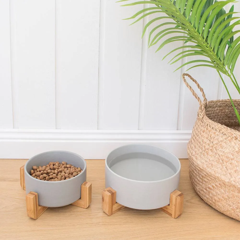 Louie Living | Ceramic Pet Bowl with Stand - Large