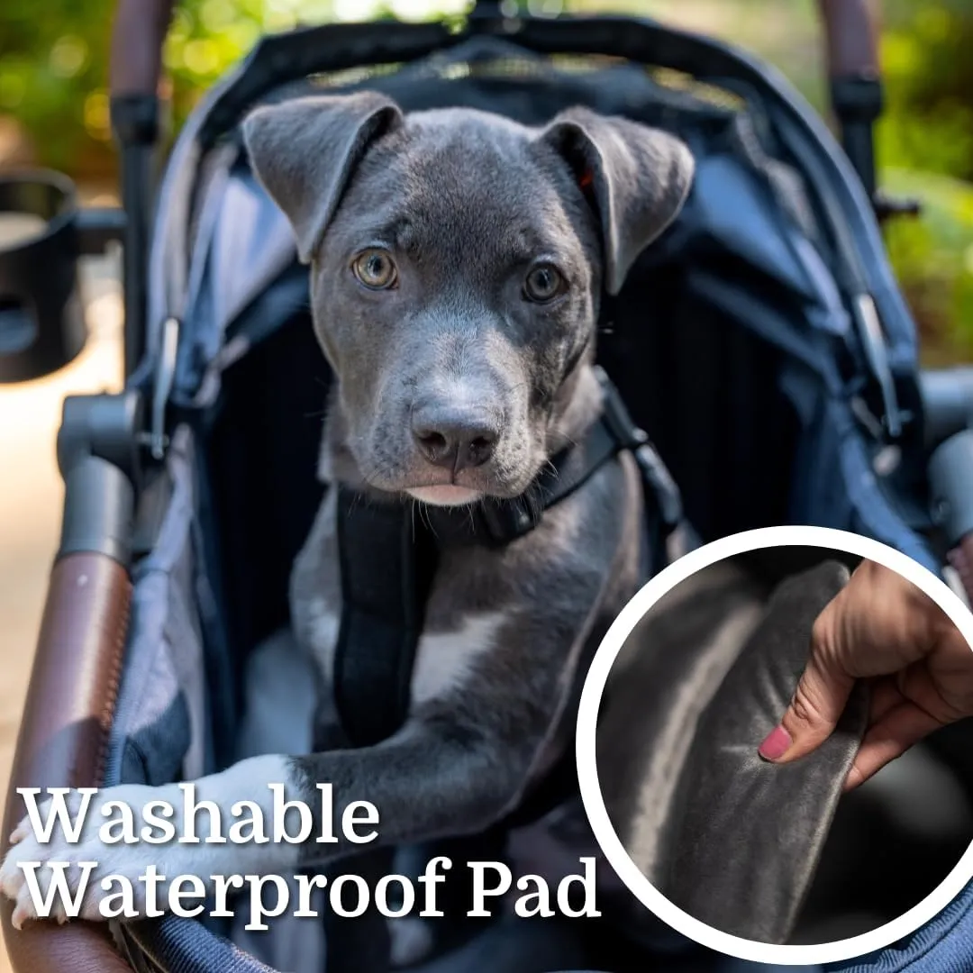 Luxury Pet Stroller & Personal Folding Shopping Cart on Premium Wheels  Lightweight Aluminum Frame  Removable Bassinet, Shopping Bag- Small to Medium Dogs & Cats (Sage v3 Pet Bassinet)